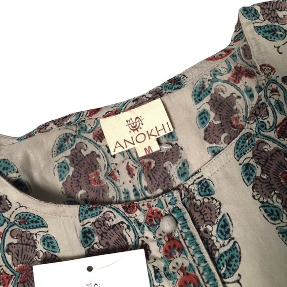 Anokhi Ayura Kurta Tunic Indian Multi-Color Printed Long Sleeve NEW Men's M - Picture 3 of 11